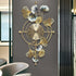 Circles with leaf Metal Wall Clock